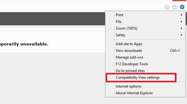 Compatibility View Settings