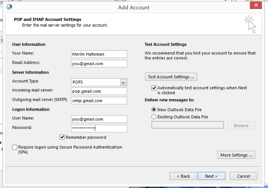 Setup Gmail Account As POP3 In Outlook 2013 Techspeeder